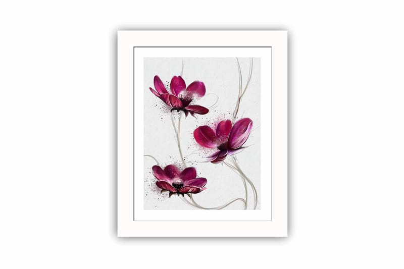 Tavla Floral med Ram Flerfärgad - 23,5x28,5 cm - Inredning - Tavlor & konst