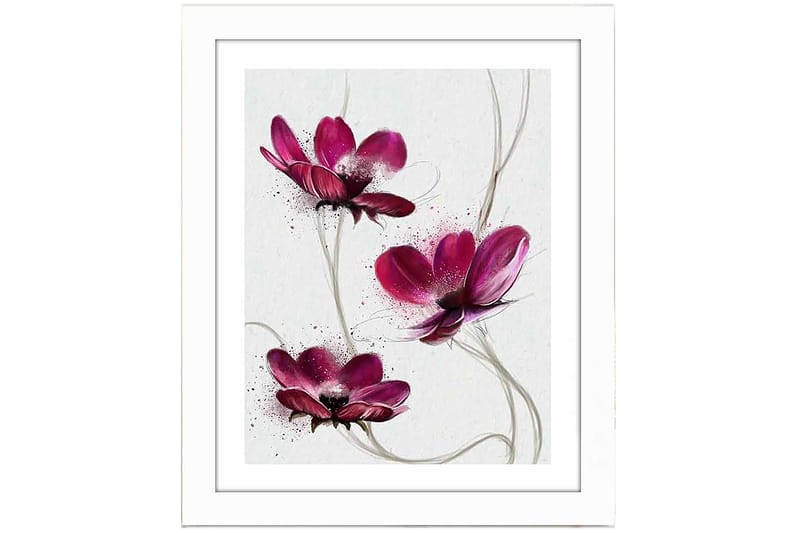 Tavla Floral med Ram Flerfärgad - 23,5x28,5 cm - Inredning - Tavlor & konst