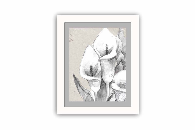 Tavla Floral med Ram Flerfärgad - 23,5x28,5 cm - Inredning - Tavlor & konst
