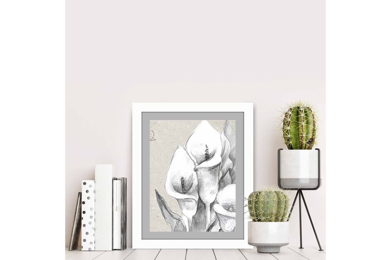 Tavla Floral med Ram Flerfärgad - 23,5x28,5 cm - Inredning - Tavlor & konst