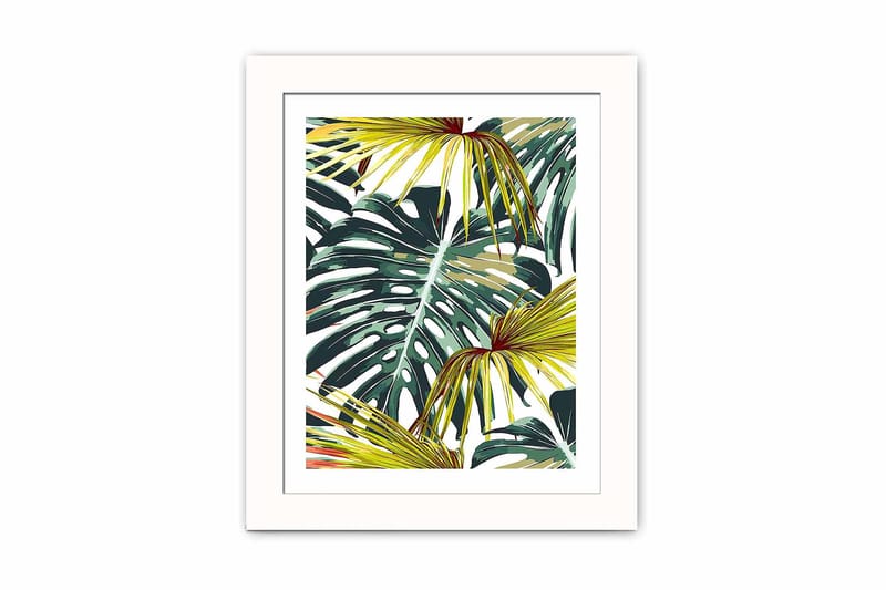 Tavla Floral med Ram Flerfärgad - 23,5x28,5 cm - Inredning - Tavlor & konst