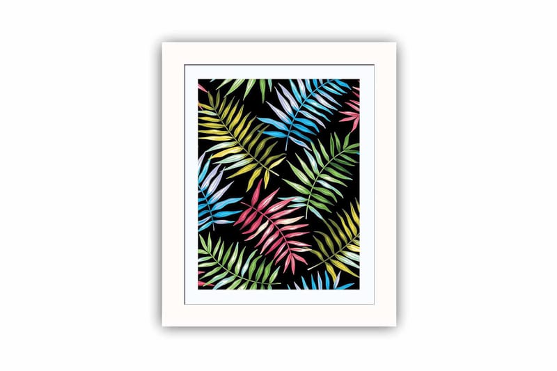 Tavla Floral med Ram Flerfärgad - 23,5x28,5 cm - Inredning - Tavlor & konst