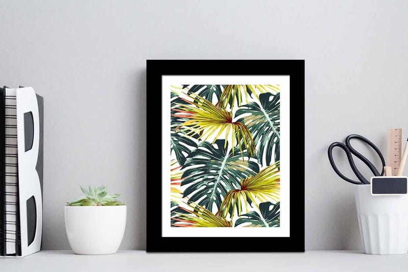 Tavla Floral med Ram Flerfärgad - 23,5x28,5 cm - Inredning - Tavlor & konst