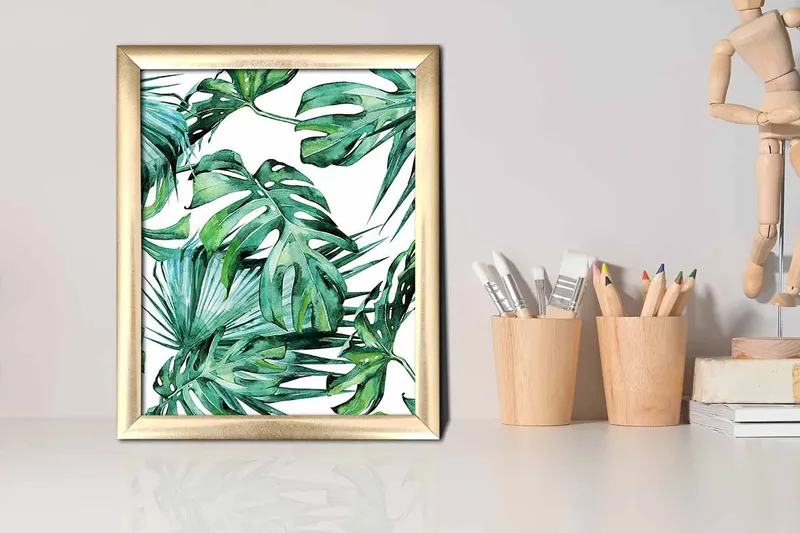 Tavla Floral med Ram Flerfärgad - 23,5x28,5 cm - Inredning - Tavlor & konst