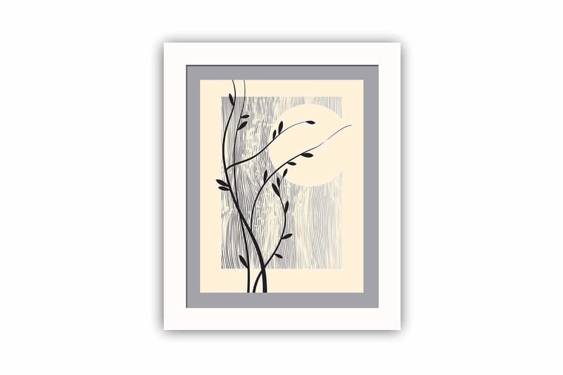 Tavla Floral med Ram Flerfärgad, 23,5x28,5 cm