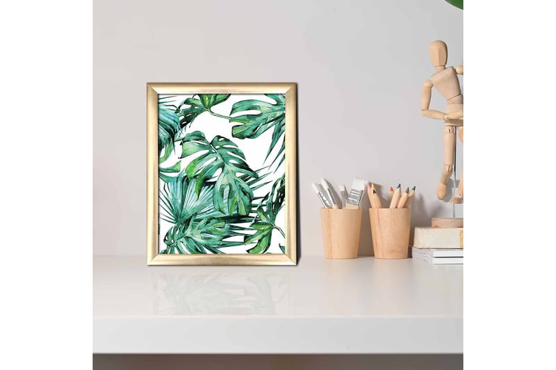 Tavla Floral med Ram Flerfärgad - 23,5x28,5 cm - Inredning - Tavlor & konst