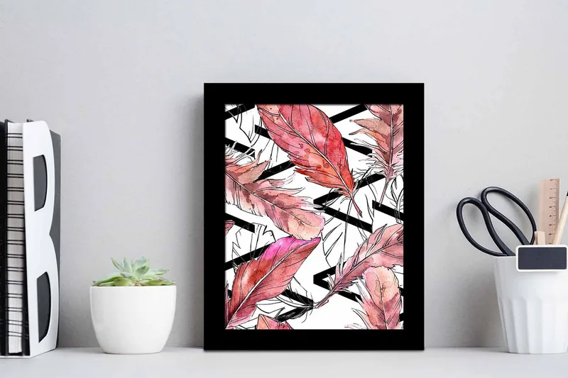 Tavla Floral med Ram Flerfärgad - 23,5x28,5 cm - Inredning - Tavlor & konst