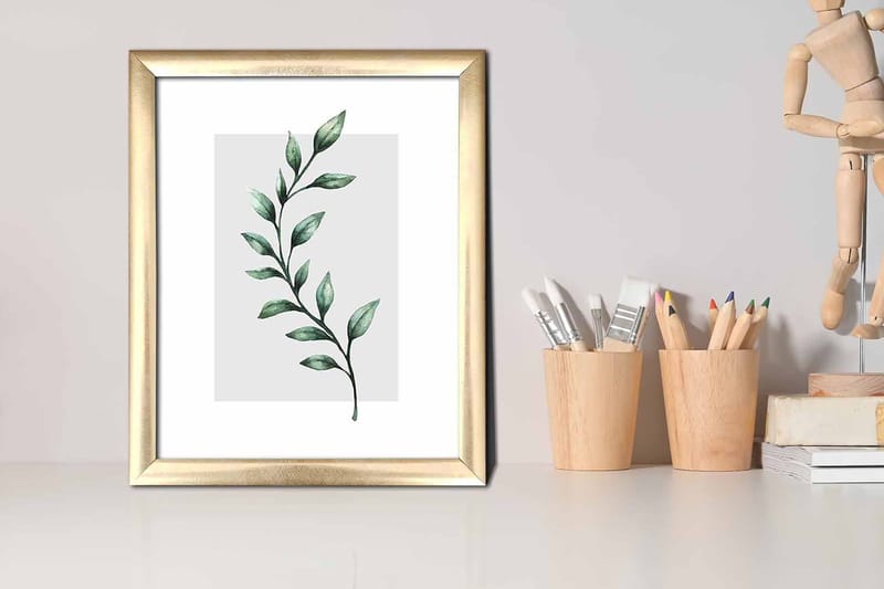 Tavla Floral med Ram Flerfärgad - 23,5x28,5 cm - Inredning - Tavlor & konst