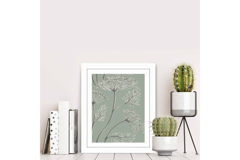 Tavla Floral med Ram Flerfärgad - 23,5x28,5 cm - Inredning - Tavlor & konst