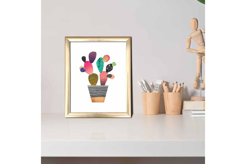 Tavla Floral med Ram Flerfärgad - 23,5x28,5 cm - Inredning - Tavlor & konst