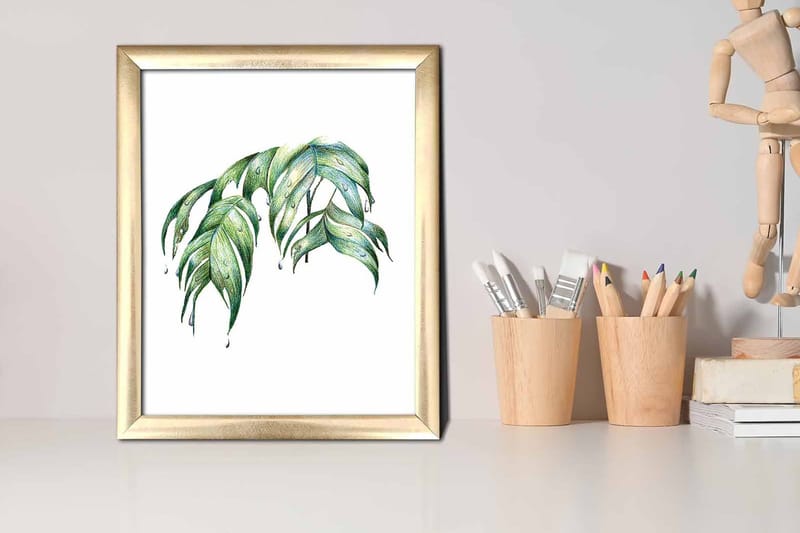 Tavla Floral med Ram Flerfärgad - 23,5x28,5 cm - Inredning - Tavlor & konst