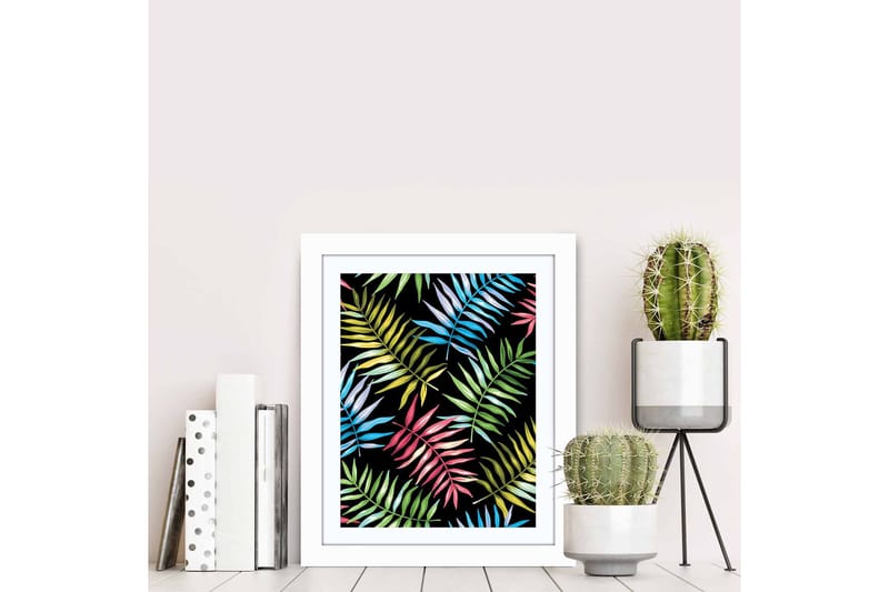 Tavla Floral med Ram Flerfärgad - 23,5x28,5 cm - Inredning - Tavlor & konst