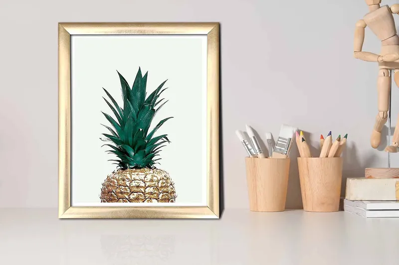 Tavla Floral med Ram Flerfärgad - 23,5x28,5 cm - Inredning - Tavlor & konst