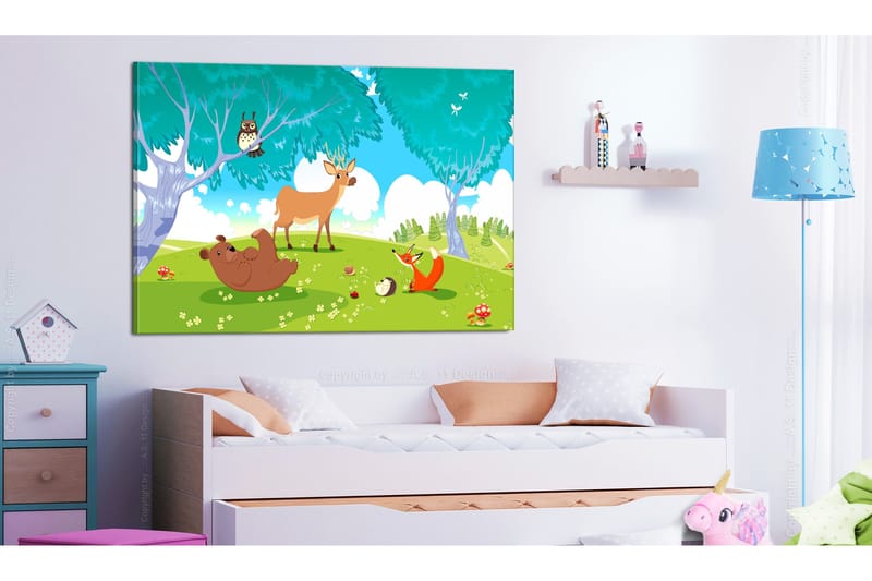 Tavla Friendly Animals (1 Part) Wide 120x80, Artgeist sp. z o. o.