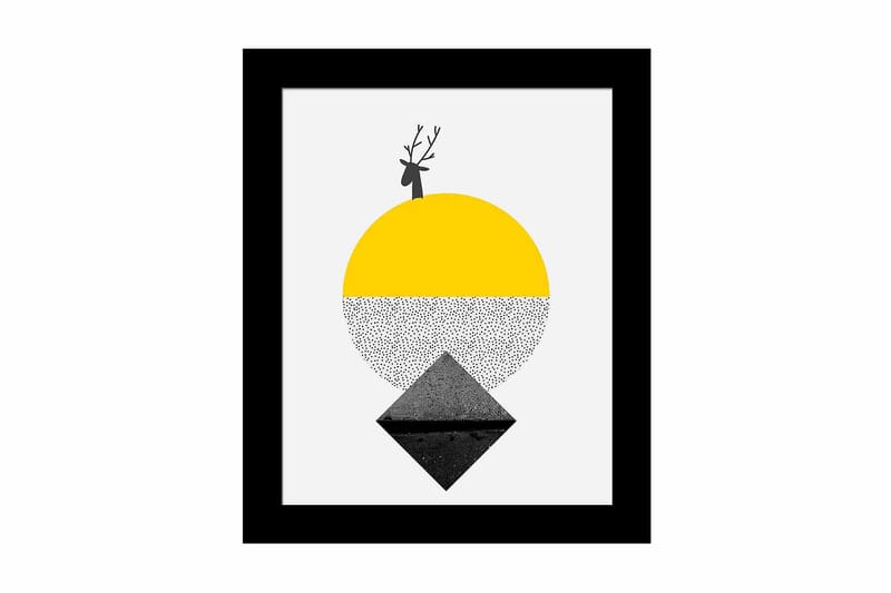 Tavla Geometric med Ram Flerfärgad, 23,5x28,5 cm