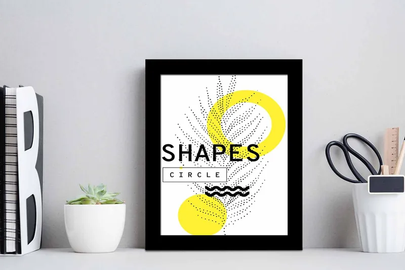 Tavla Geometric med Ram Flerfärgad - 23,5x28,5 cm - Inredning - Tavlor & konst