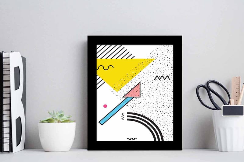 Tavla Geometric med Ram Flerfärgad - 23,5x28,5 cm - Inredning - Tavlor & konst