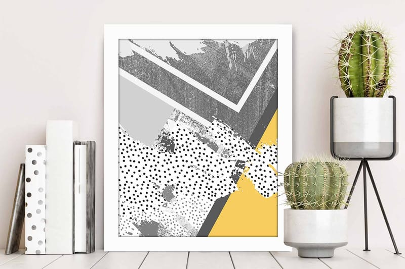 Tavla Geometric med Ram Flerfärgad - 23,5x28,5 cm - Inredning - Tavlor & konst