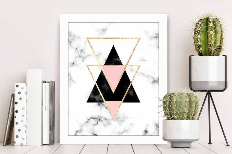 Tavla Geometric med Ram Flerfärgad - 23,5x28,5 cm - Inredning - Tavlor & konst