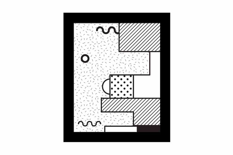 Tavla Geometric med Ram Flerfärgad - 23,5x28,5 cm - Inredning - Tavlor & konst