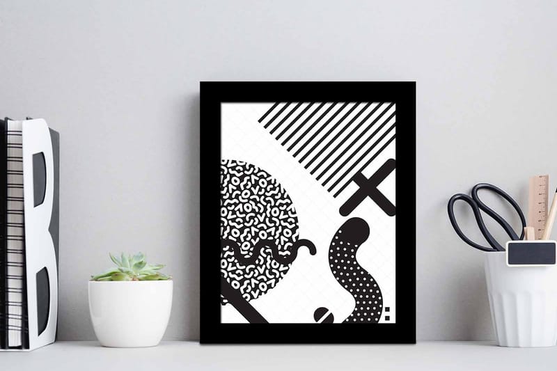 Tavla Geometric med Ram Flerfärgad - 23,5x28,5 cm - Inredning - Tavlor & konst