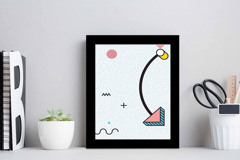 Tavla Geometric med Ram Flerfärgad - 23,5x28,5 cm - Inredning - Tavlor & konst