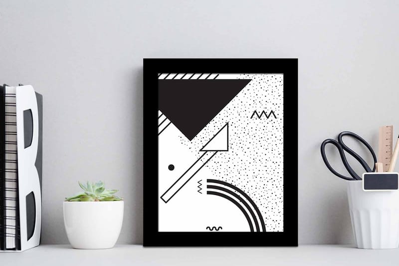 Tavla Geometric med Ram Flerfärgad - 23,5x28,5 cm - Inredning - Tavlor & konst