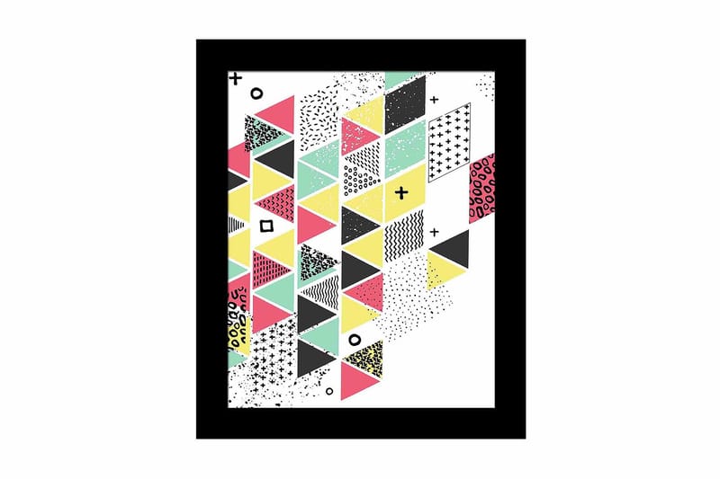 Tavla Geometric med Ram Flerfärgad - 23,5x28,5 cm - Inredning - Tavlor & konst