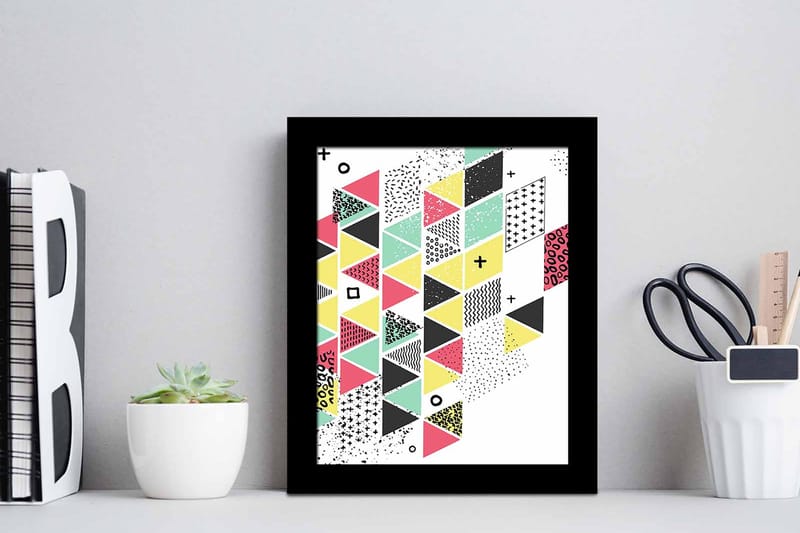 Tavla Geometric med Ram Flerfärgad - 23,5x28,5 cm - Inredning - Tavlor & konst