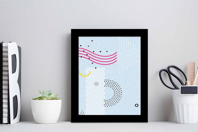 Tavla Geometric med Ram Flerfärgad - 23,5x28,5 cm - Inredning - Tavlor & konst