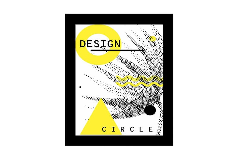 Tavla Geometric med Ram Flerfärgad, 23,5x28,5 cm