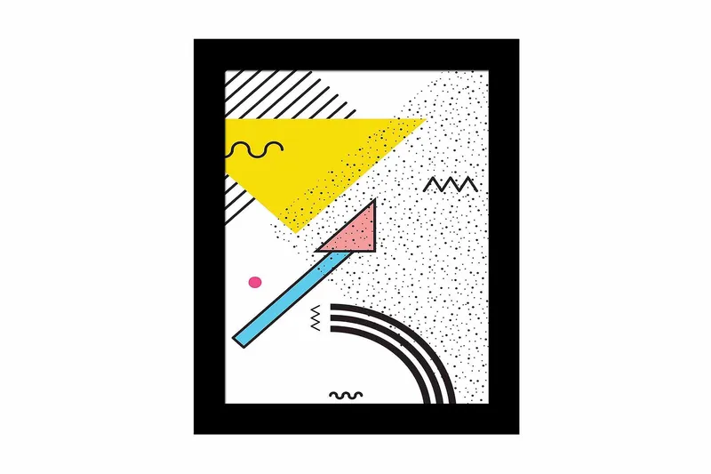 Tavla Geometric med Ram Flerfärgad, 23,5x28,5 cm