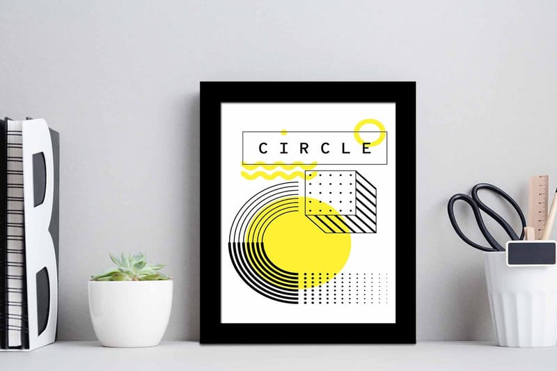 Tavla Geometric med Ram Flerfärgad - 23,5x28,5 cm - Inredning - Tavlor & konst