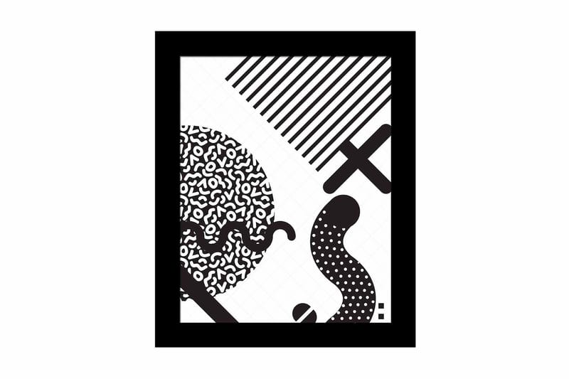 Tavla Geometric med Ram Flerfärgad, 23,5x28,5 cm