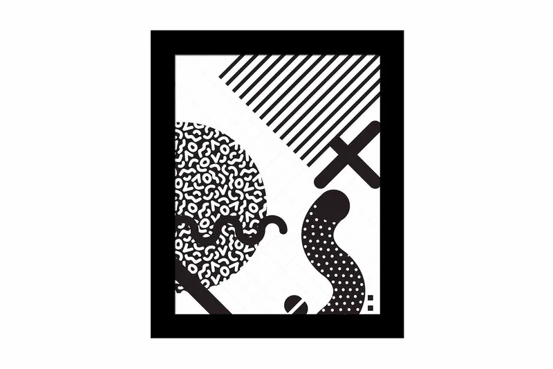 Tavla Geometric med Ram Flerfärgad, 23,5x28,5 cm