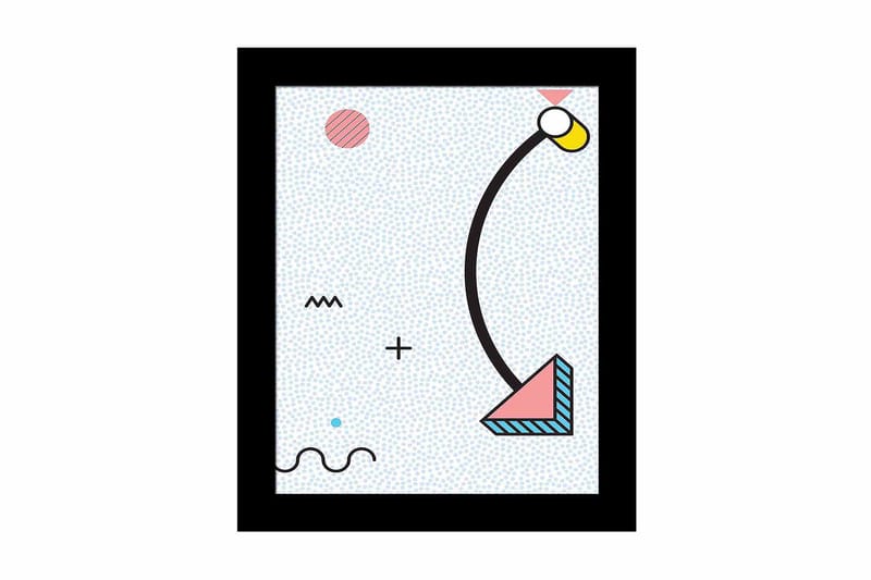 Tavla Geometric med Ram Flerfärgad, 23,5x28,5 cm