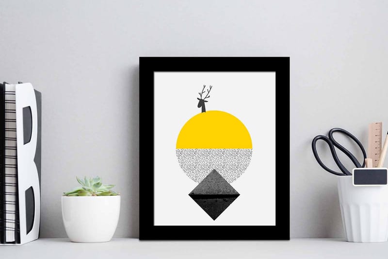 Tavla Geometric med Ram Flerfärgad - 23,5x28,5 cm - Inredning - Tavlor & konst