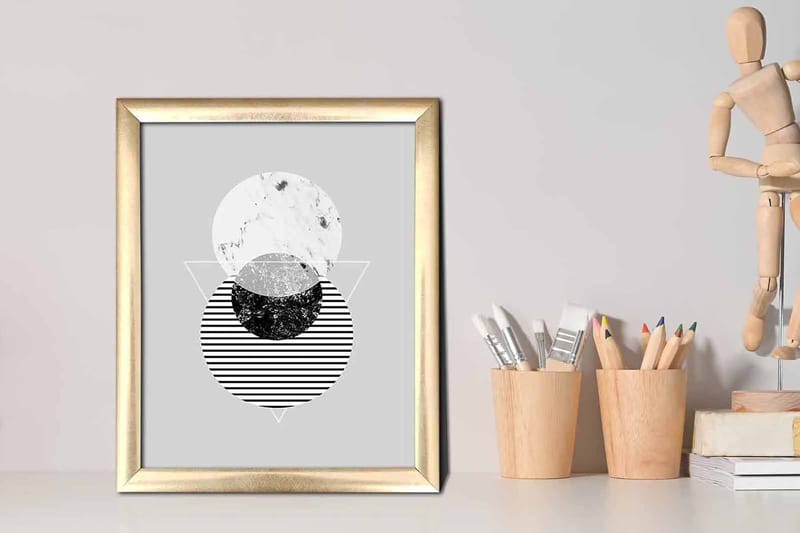 Tavla Geometrical med Ram Flerfärgad - 23,5x28,5 cm - Inredning - Tavlor & konst