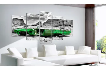 Tavla Green Retro Car At Colorado Desert 100x50 - Artgeist sp. z o. o. - Inredning - Tavlor & konst - Canvastavlor