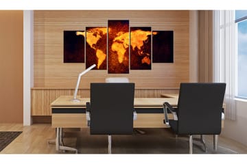 Tavla Karta Över Världen Hot Lava 100x50 - Artgeist sp. z o. o. - Inredning - Tavlor & konst - Canvastavlor