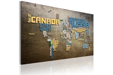 Tavla Karta Över Världen Italienska 90x60 - Artgeist sp. z o. o. - Inredning - Tavlor & konst - Canvastavlor