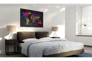 Tavla Kartan Över Världen Italienska Namn 90x60 - Artgeist sp. z o. o. - Inredning - Tavlor & konst - Canvastavlor