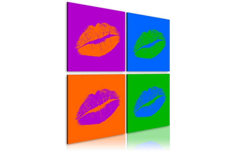Tavla Kisses Popkonst 40x40 - Artgeist sp. z o. o. - Inredning - Tavlor & konst - Canvastavlor