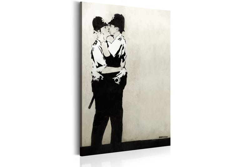 Tavla Kissing Coppers by Banksy 80x120 - Artgeist sp. z o. o. - Canvastavlor