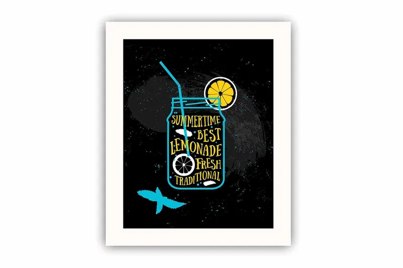 Tavla Kitchen med Ram Flerfärgad, 23,5x28,5 cm