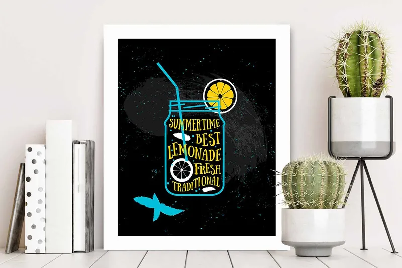 Tavla Kitchen med Ram Flerfärgad - 23,5x28,5 cm - Inredning - Tavlor & konst