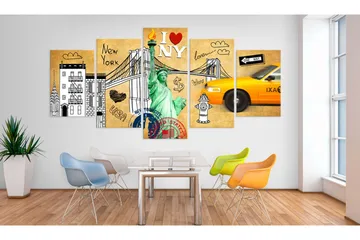 Tavla Love New Jork City 100x50 - Artgeist sp. z o. o. - Inredning - Tavlor & konst - Canvastavlor