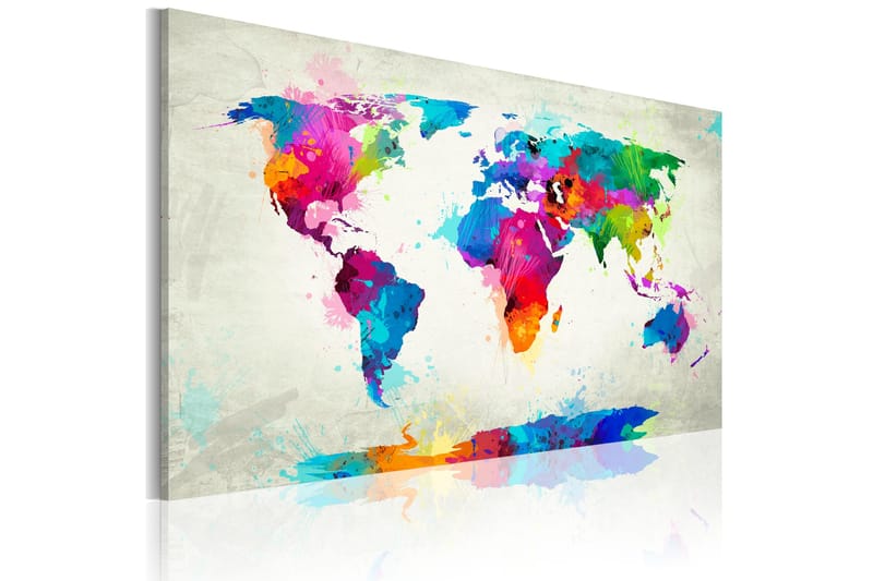 Tavla Map Of The World An Explosion Of Colors 60x40, Artgeist sp. z o. o.