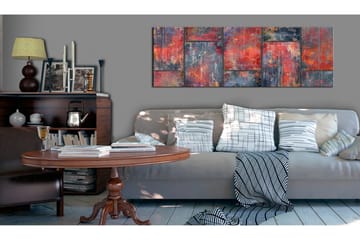 Tavla Metal Mosaic Red 135x45 cm - Inredning - Tavlor & konst - Canvastavlor