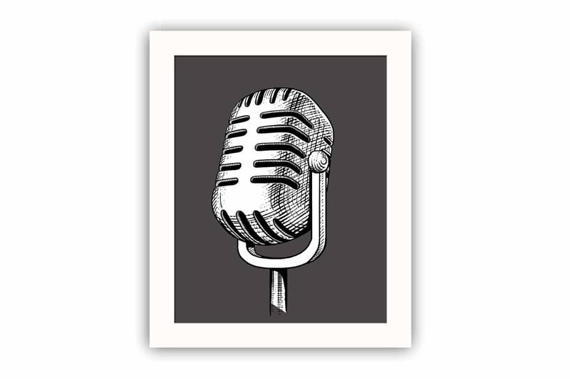 Tavla Music med Ram Flerfärgad - 23,5x28,5 cm - Inredning - Tavlor & konst